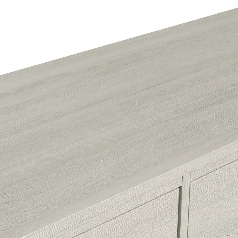Commode extra-large à 6 tiroirs avec finition grain de bois gris clair