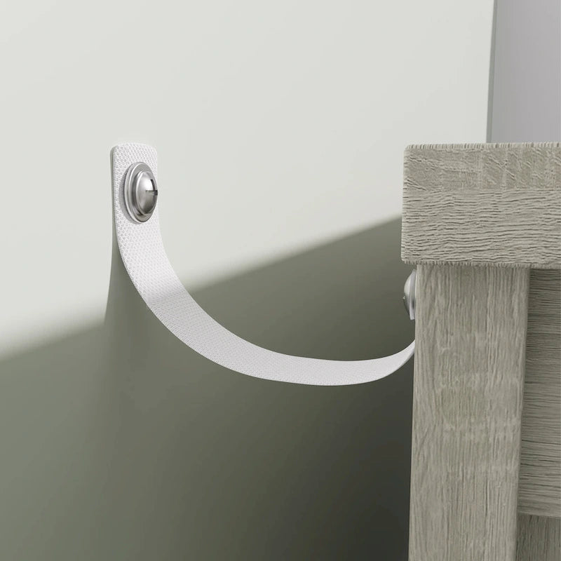 Commode extra-large à 6 tiroirs avec finition grain de bois gris clair