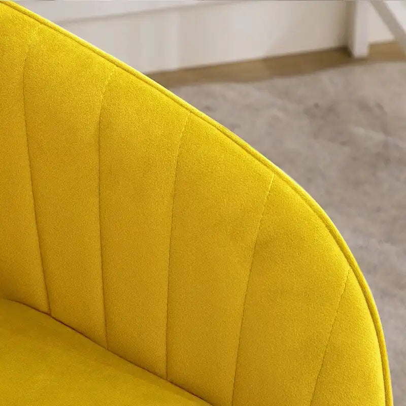 Fauteuil de bureau pivotant en velours, avec base dorée et hauteur réglable
