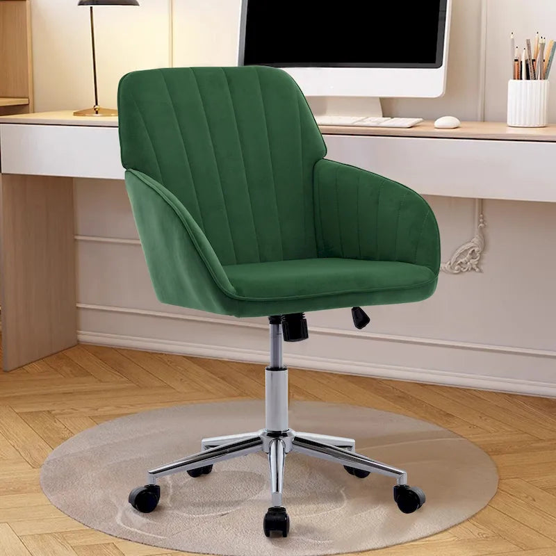 Chaise de bureau ergonomique pivotante avec coussin en mousse à mémoire de forme et soutien lombaire