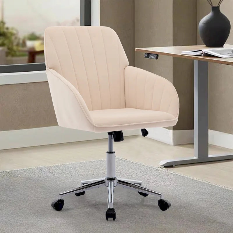 Chaise de bureau ergonomique pivotante avec coussin en mousse à mémoire de forme et soutien lombaire