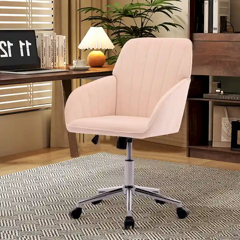Chaise de bureau ergonomique pivotante avec coussin en mousse à mémoire de forme et soutien lombaire