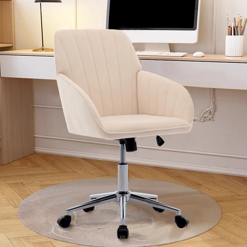 Chaise de bureau ergonomique pivotante avec coussin en mousse à mémoire de forme et soutien lombaire