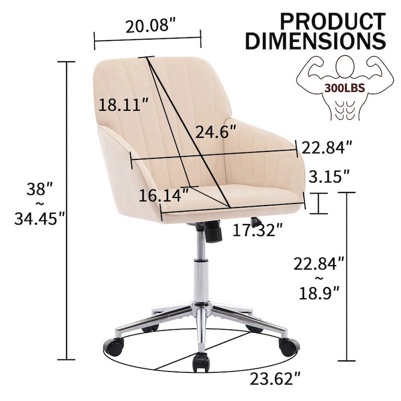 Chaise de bureau ergonomique pivotante avec coussin en mousse à mémoire de forme et soutien lombaire