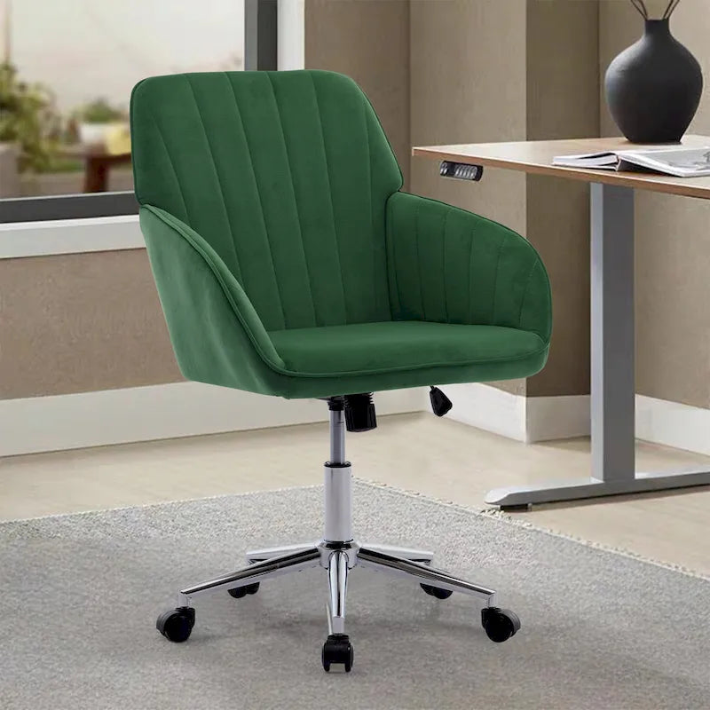 Chaise de bureau ergonomique pivotante avec coussin en mousse à mémoire de forme et soutien lombaire