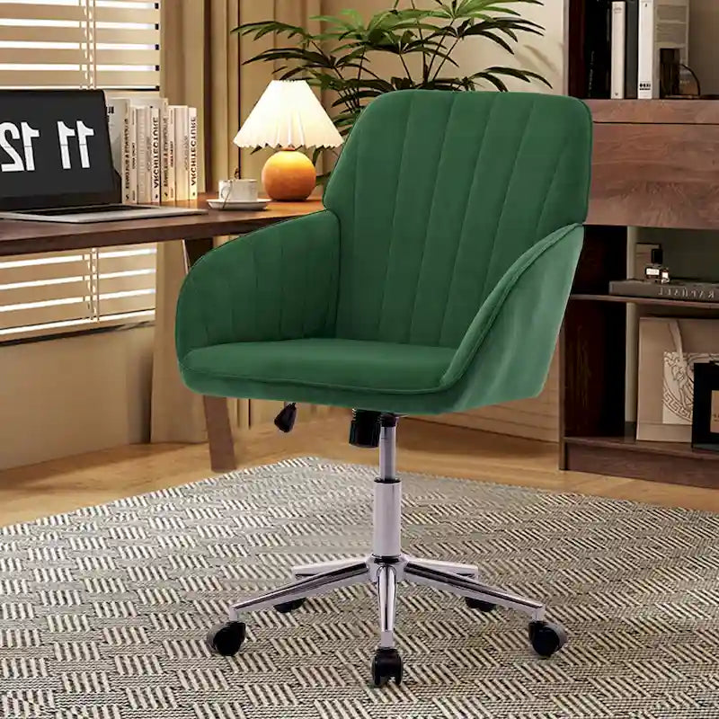 Chaise de bureau ergonomique pivotante avec coussin en mousse à mémoire de forme et soutien lombaire
