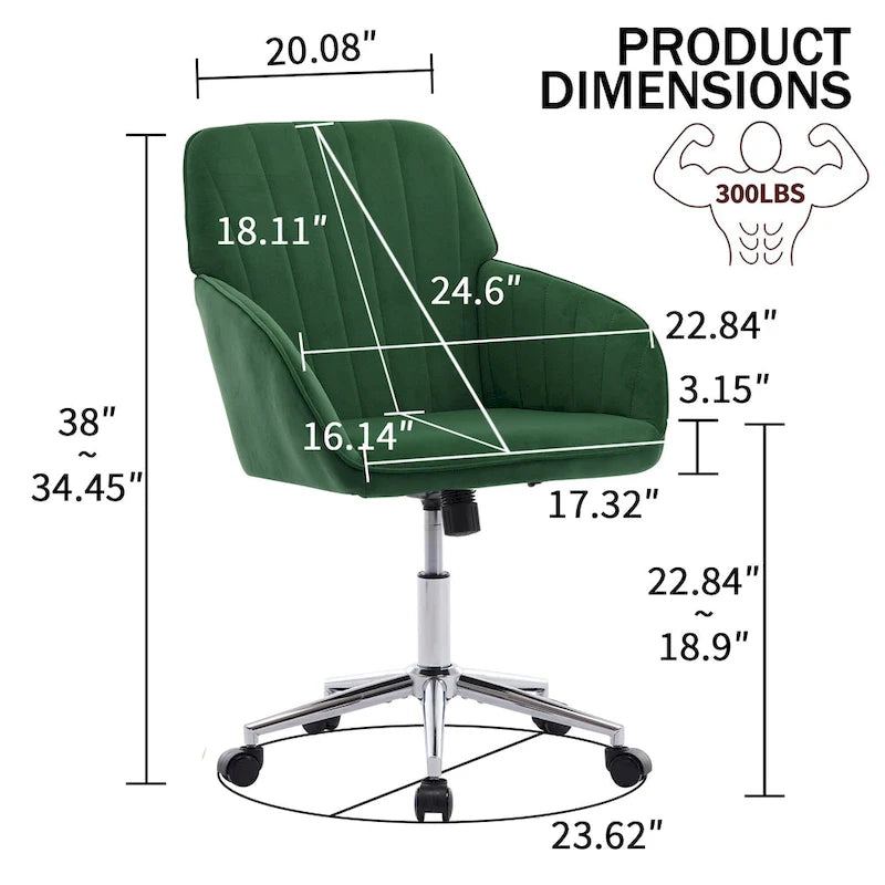 Chaise de bureau ergonomique pivotante avec coussin en mousse à mémoire de forme et soutien lombaire