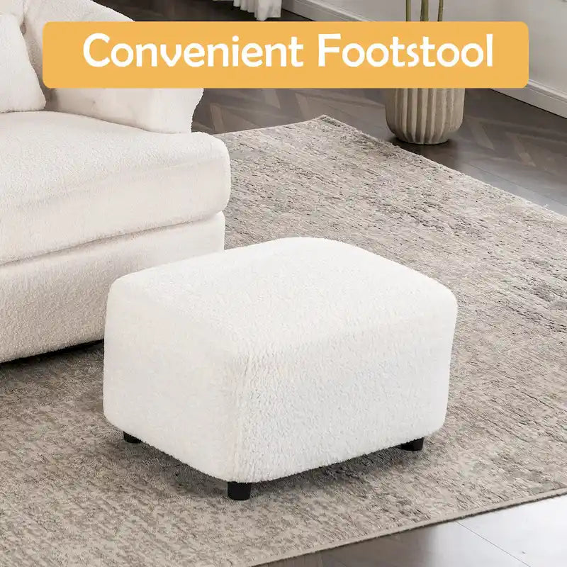 Fauteuil pivotant en velours avec ottoman