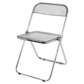 Chaise de salle à manger pliante empilable en acrylique transparent avec cadre en métal