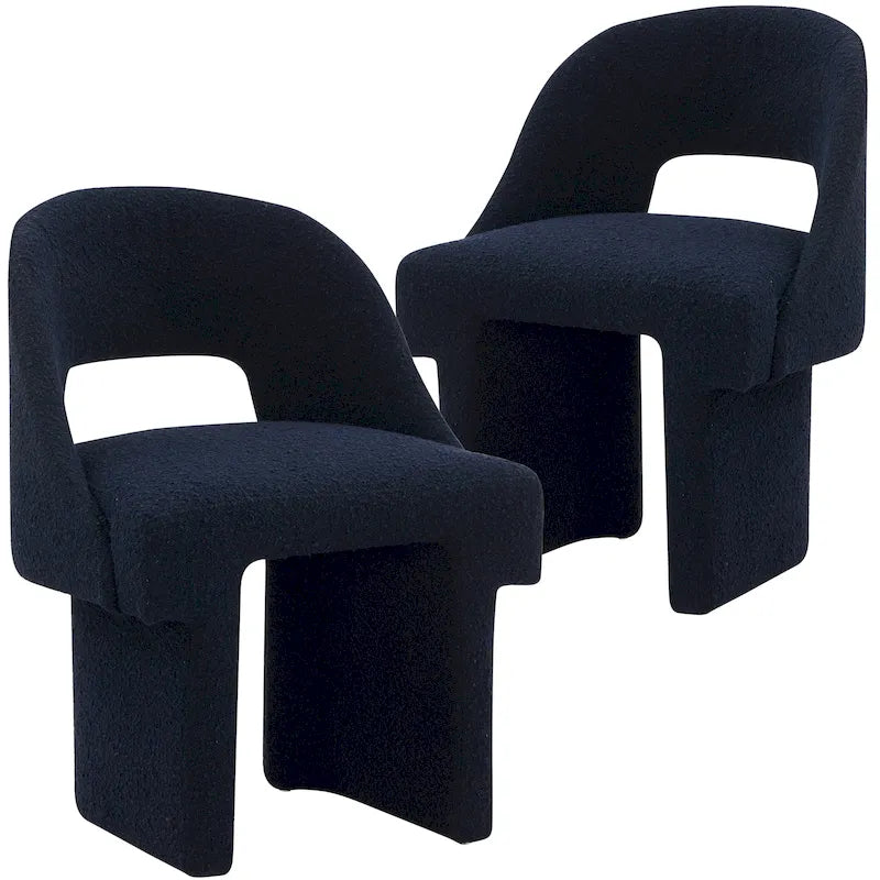 Ensemble de 2 chaises d'appoint Boucle, modernes et rembourrées, avec cadre en bois MDF pour bureau à domicile, salon, chambre à coucher
