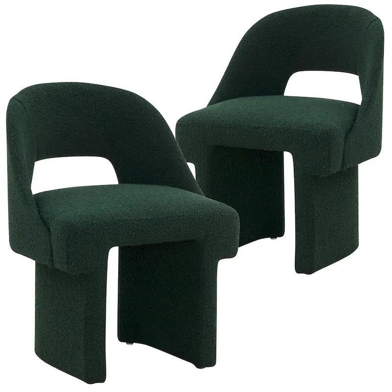 Ensemble de 2 chaises d'appoint Boucle, modernes et rembourrées, avec cadre en bois MDF pour bureau à domicile, salon, chambre à coucher
