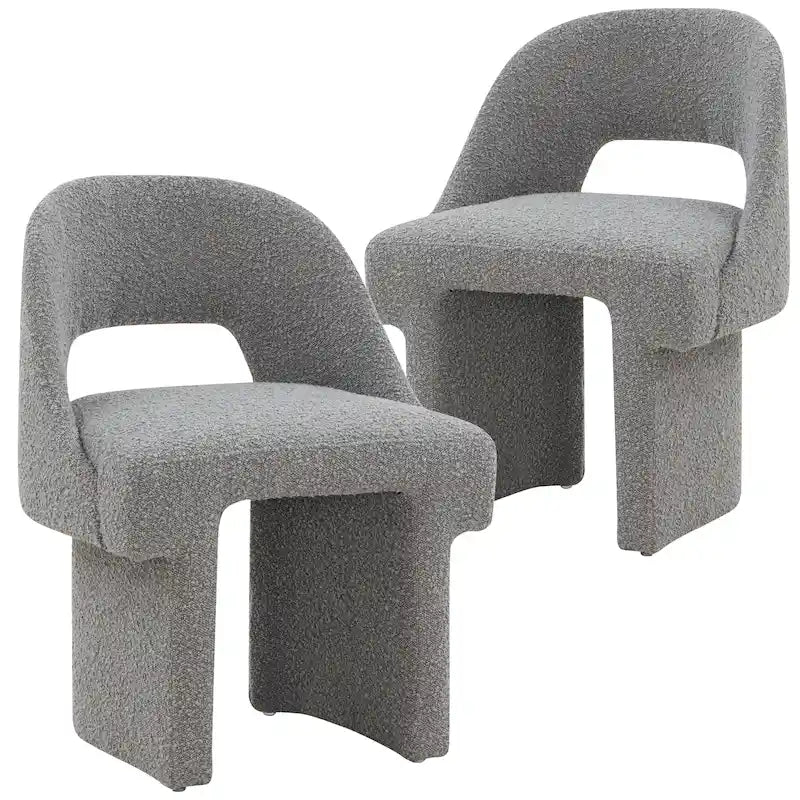 Ensemble de 2 chaises d'appoint Boucle, modernes et rembourrées, avec cadre en bois MDF pour bureau à domicile, salon, chambre à coucher