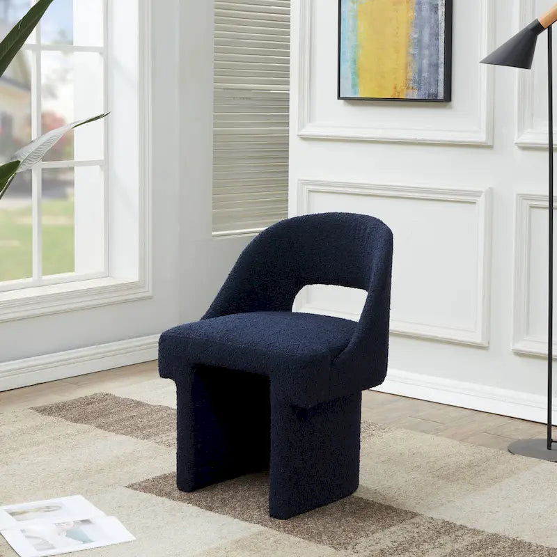 Ensemble de 2 chaises d'appoint Boucle, modernes et rembourrées, avec cadre en bois MDF pour bureau à domicile, salon, chambre à coucher