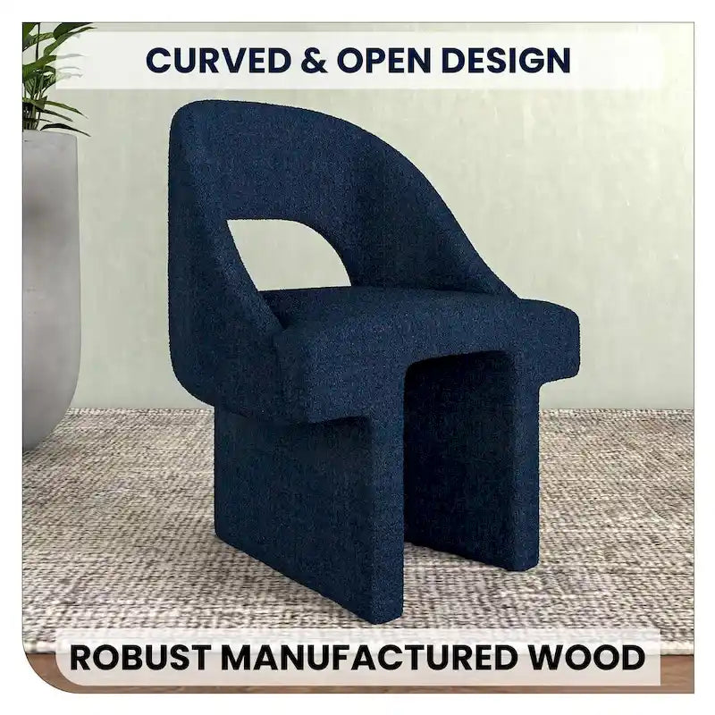 Ensemble de 2 chaises d'appoint Boucle, modernes et rembourrées, avec cadre en bois MDF pour bureau à domicile, salon, chambre à coucher