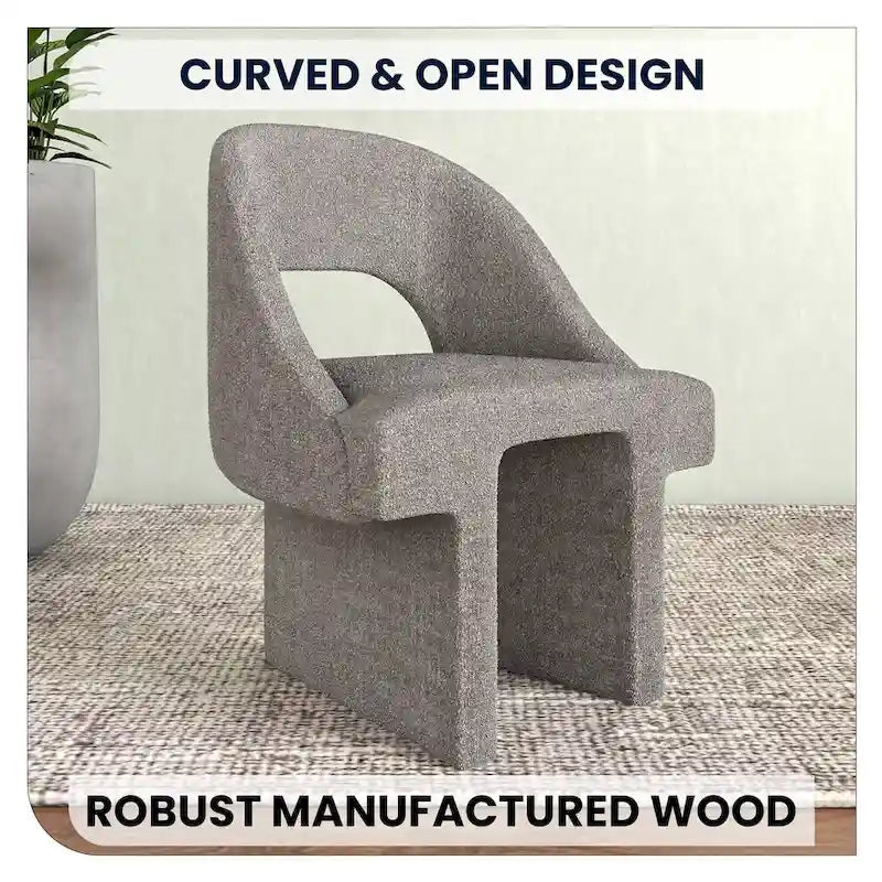 Ensemble de 2 chaises d'appoint Boucle, modernes et rembourrées, avec cadre en bois MDF pour bureau à domicile, salon, chambre à coucher
