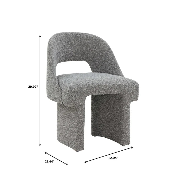 Ensemble de 2 chaises d'appoint Boucle, modernes et rembourrées, avec cadre en bois MDF pour bureau à domicile, salon, chambre à coucher