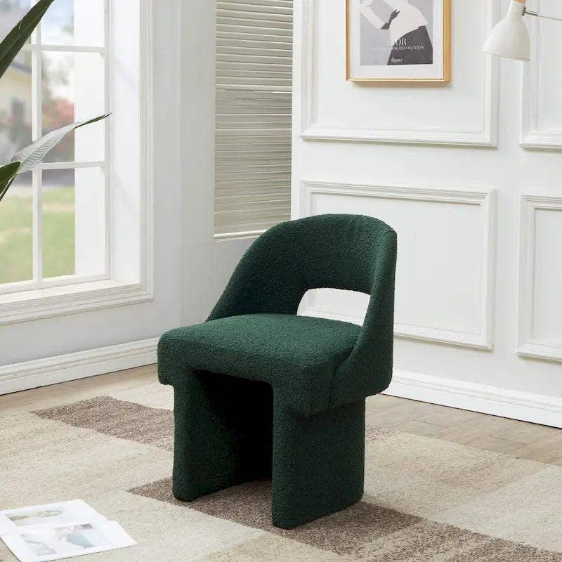 Ensemble de 2 chaises d'appoint Boucle, modernes et rembourrées, avec cadre en bois MDF pour bureau à domicile, salon, chambre à coucher