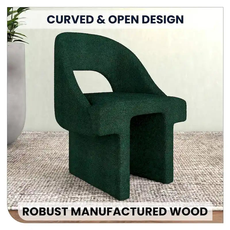 Ensemble de 2 chaises d'appoint Boucle, modernes et rembourrées, avec cadre en bois MDF pour bureau à domicile, salon, chambre à coucher