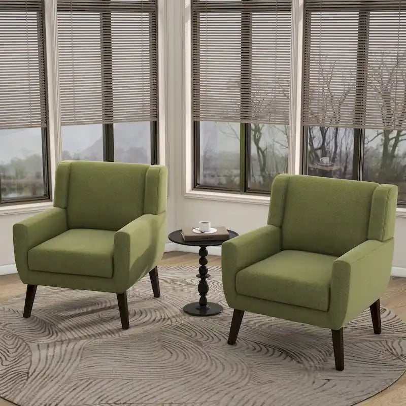 Fauteuils d'appoint à oreilles modernes (lot de 2) - Fauteuils rembourrés pour salon