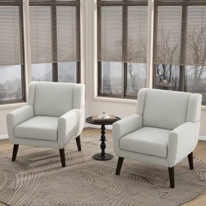 Fauteuils d'appoint à oreilles modernes (lot de 2) - Fauteuils rembourrés pour salon
