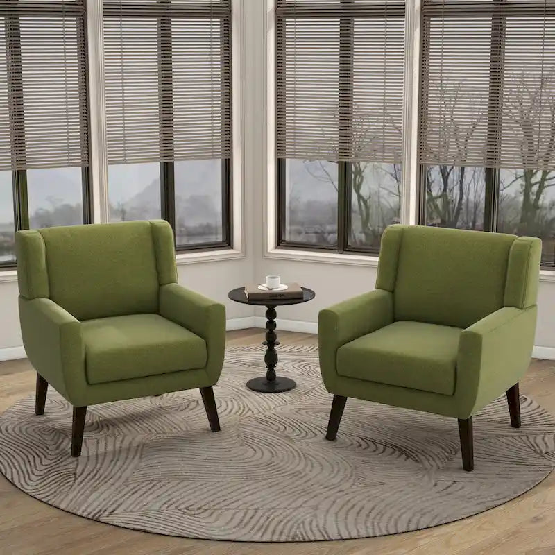 Fauteuils d'appoint à oreilles modernes (lot de 2) - Fauteuils rembourrés pour salon