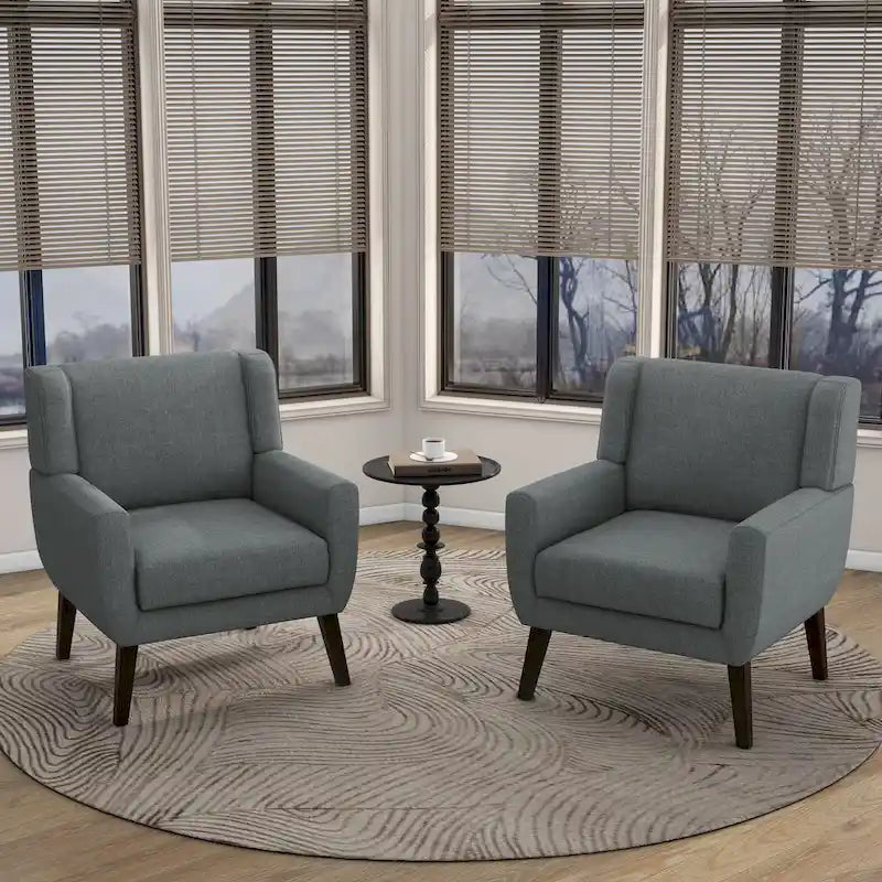 Fauteuils d'appoint à oreilles modernes (lot de 2) - Fauteuils rembourrés pour salon