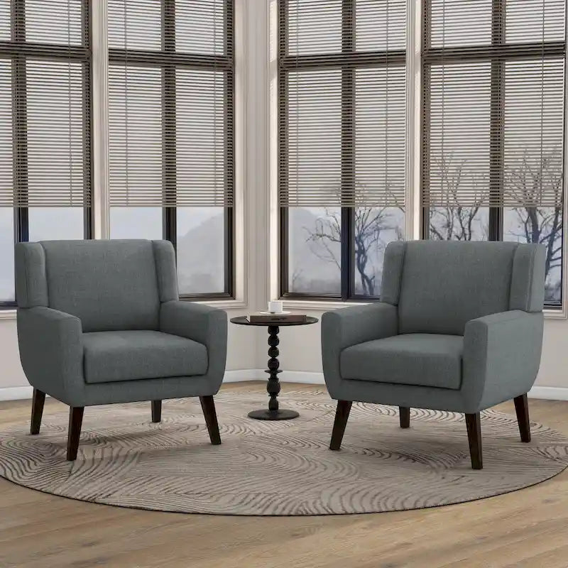 Fauteuils d'appoint à oreilles modernes (lot de 2) - Fauteuils rembourrés pour salon
