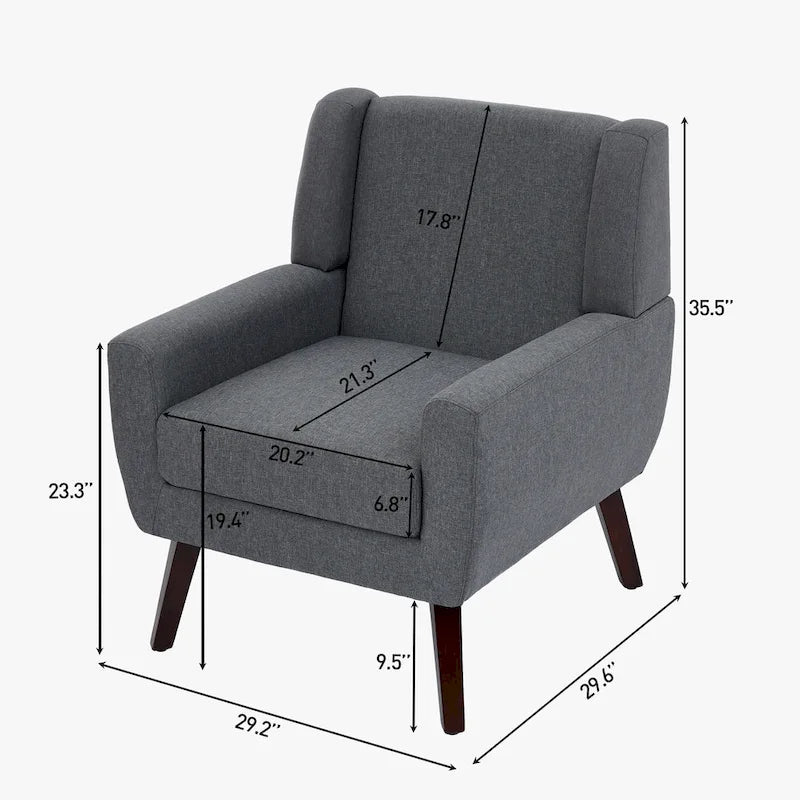 Fauteuils d'appoint à oreilles modernes (lot de 2) - Fauteuils rembourrés pour salon
