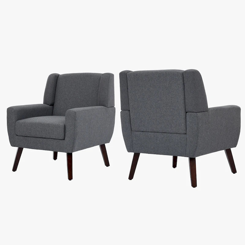 Fauteuils d'appoint à oreilles modernes (lot de 2) - Fauteuils rembourrés pour salon