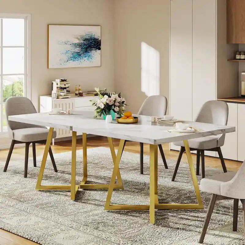Table à manger carrée de 31,5 pouces en bois avec piétement en métal noir