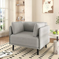 Fauteuil d'appoint moderne rembourré avec pieds en métal massif et oreiller pour le salon