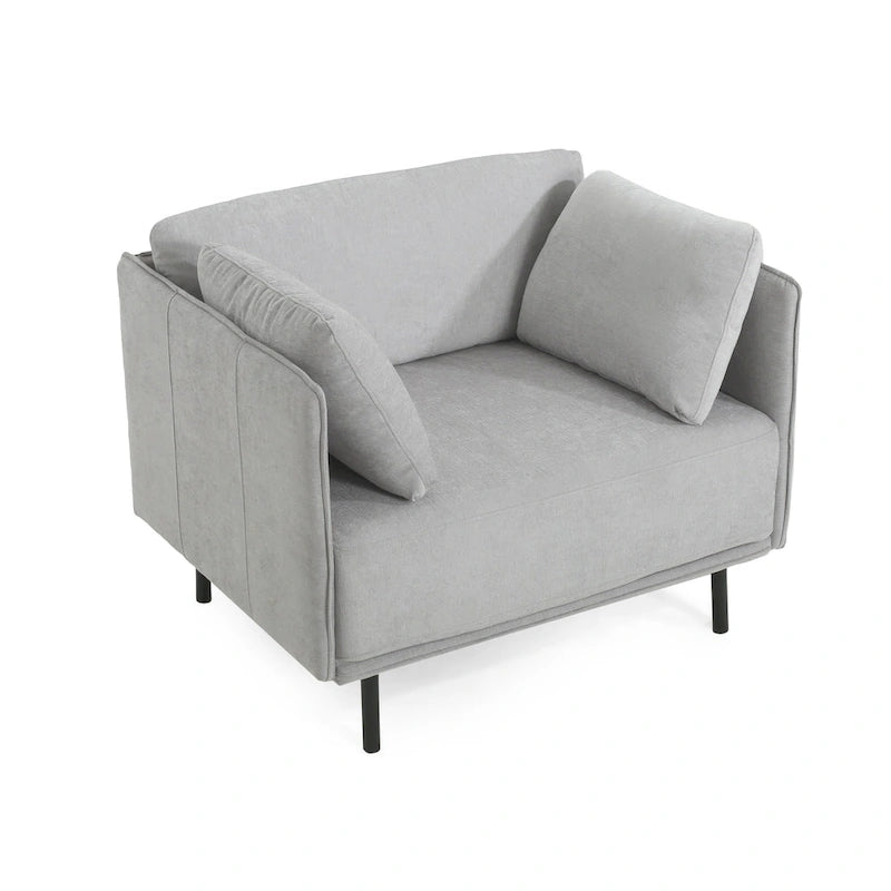 Fauteuil d'appoint moderne rembourré avec pieds en métal massif et oreiller pour le salon