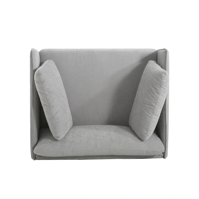 Fauteuil d'appoint moderne rembourré avec pieds en métal massif et oreiller pour le salon
