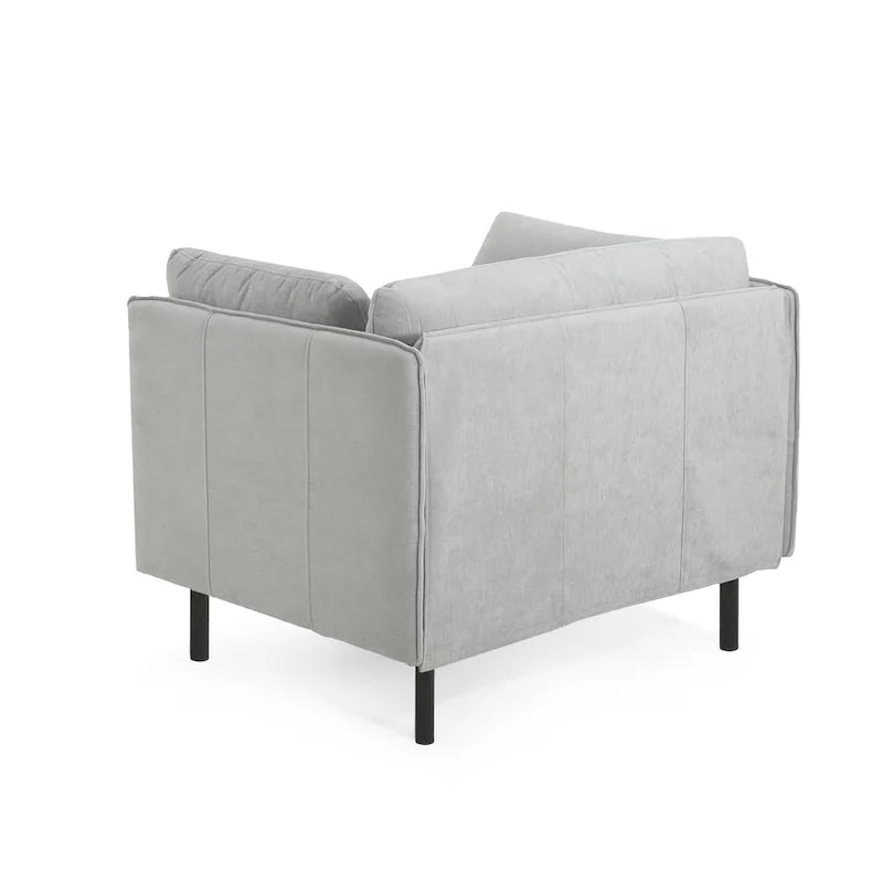 Fauteuil d'appoint moderne rembourré avec pieds en métal massif et oreiller pour le salon