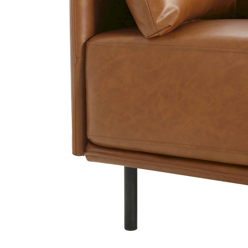 Fauteuil d'appoint moderne rembourré avec pieds en métal massif et oreiller pour le salon