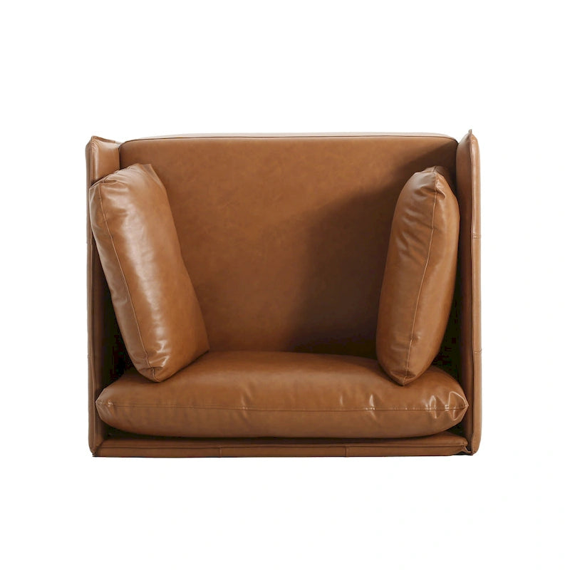 Fauteuil d'appoint moderne rembourré avec pieds en métal massif et oreiller pour le salon