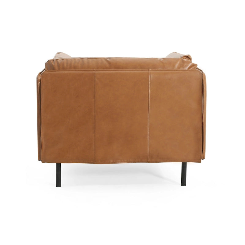Fauteuil d'appoint moderne rembourré avec pieds en métal massif et oreiller pour le salon