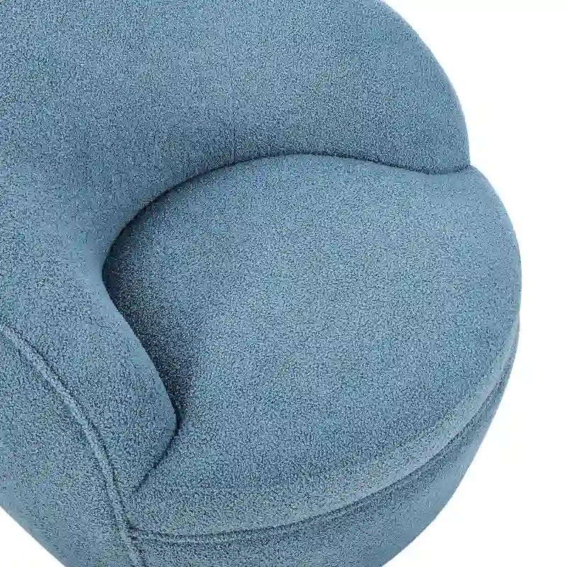 Fauteuil d'appoint barillet pivotant à 360° rembourré en tissu peluche bouclée Teddy
