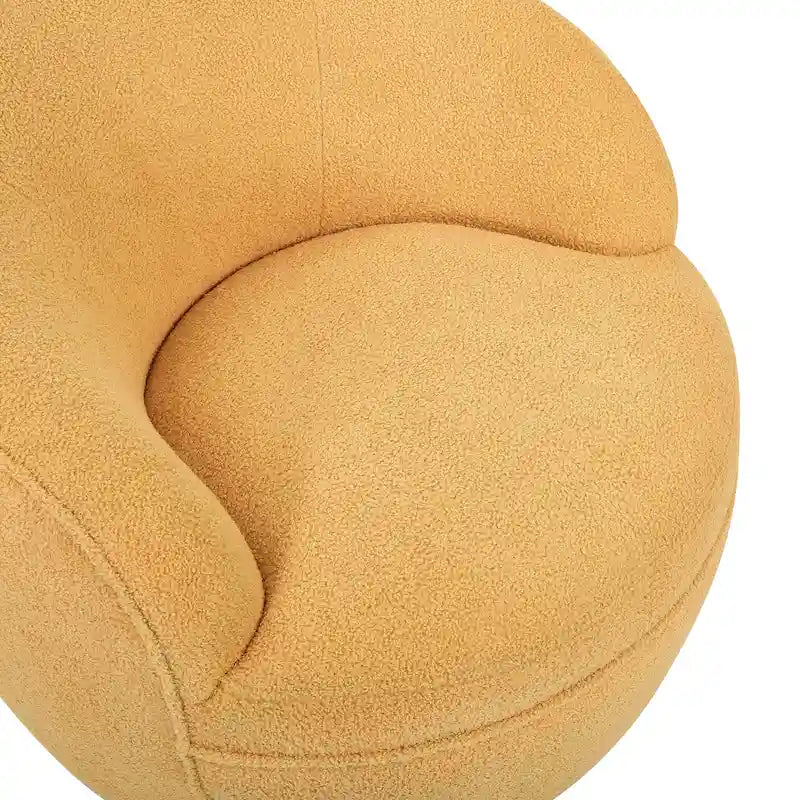 Fauteuil d'appoint barillet pivotant à 360° rembourré en tissu peluche bouclée Teddy