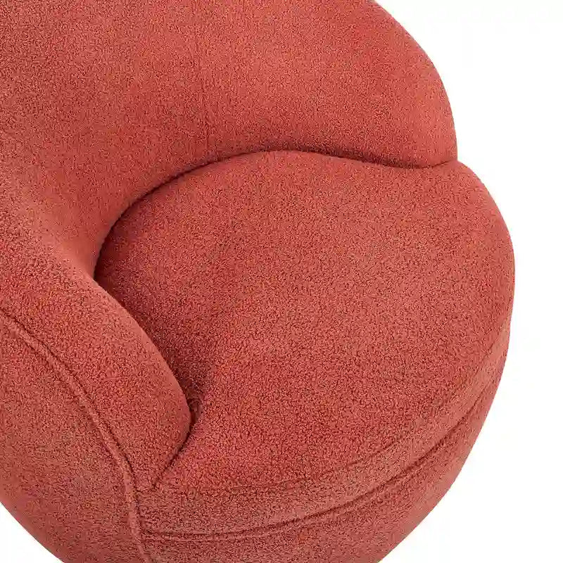 Fauteuil d'appoint barillet pivotant à 360° rembourré en tissu peluche bouclée Teddy