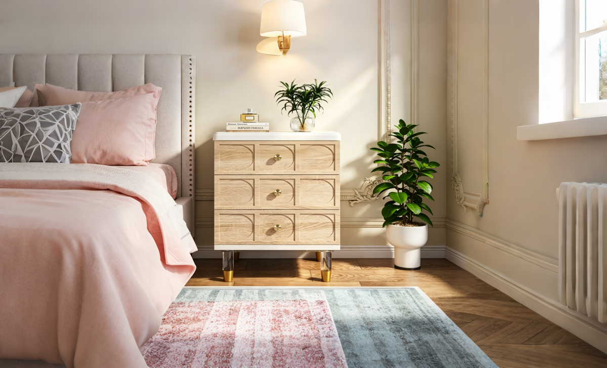 Table de chevet couleur platine
