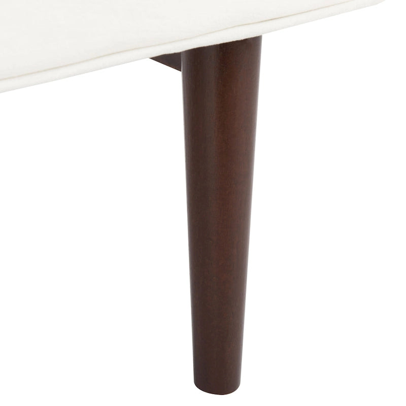 Banc rembourré de style Mid-Century Modern avec accoudoirs, hauteur 63,5 cm