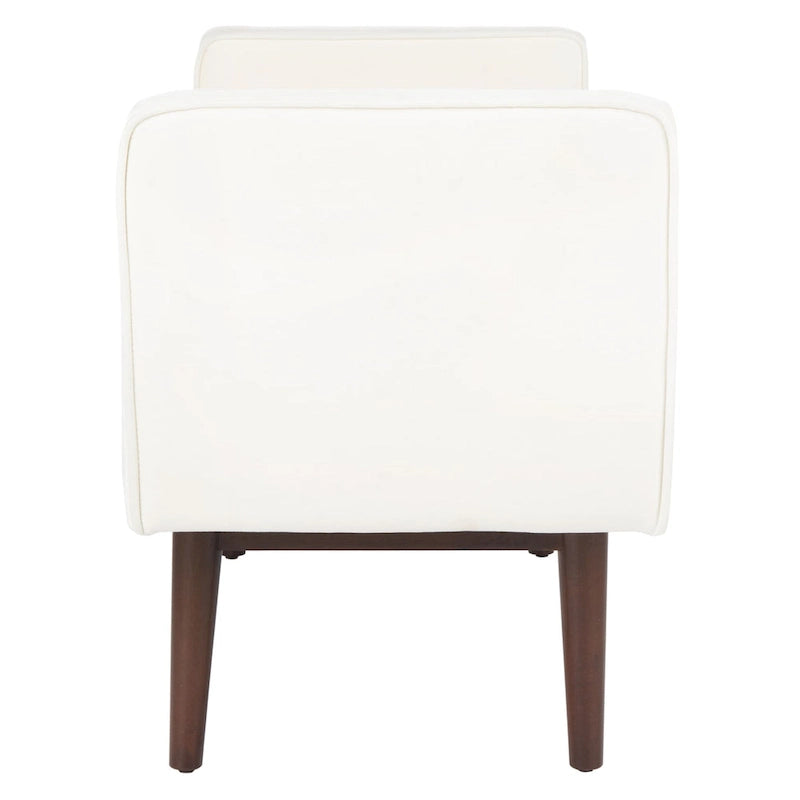Banc rembourré de style Mid-Century Modern avec accoudoirs, hauteur 63,5 cm
