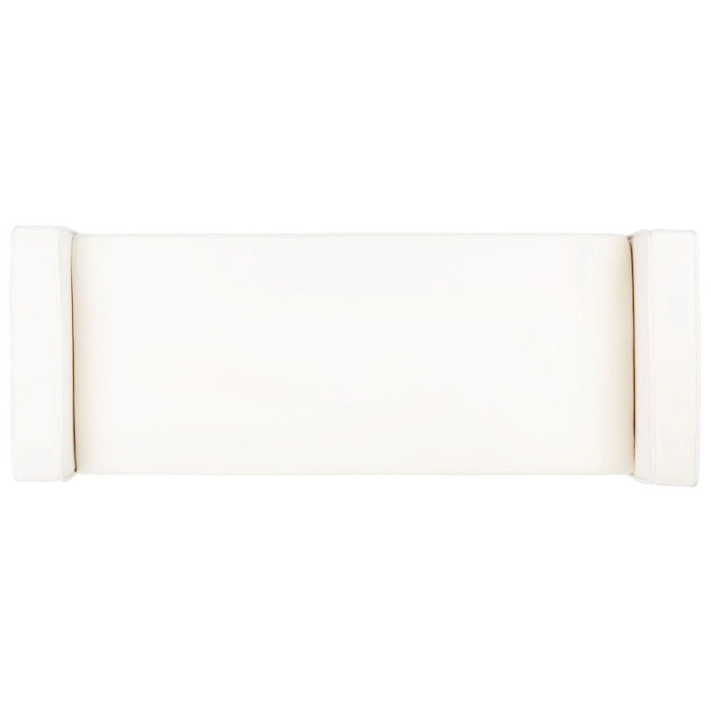 Banc rembourré de style Mid-Century Modern avec accoudoirs, hauteur 63,5 cm