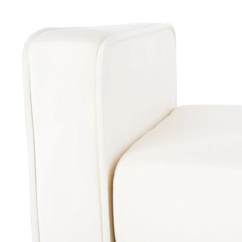 Banc rembourré de style Mid-Century Modern avec accoudoirs, hauteur 63,5 cm
