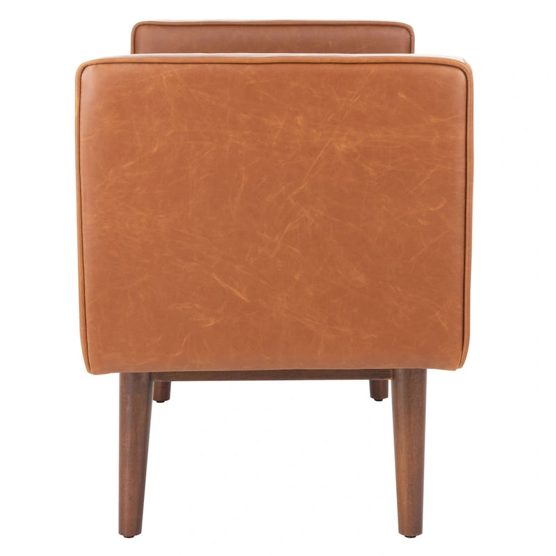 Banc rembourré de style Mid-Century Modern avec accoudoirs, hauteur 63,5 cm