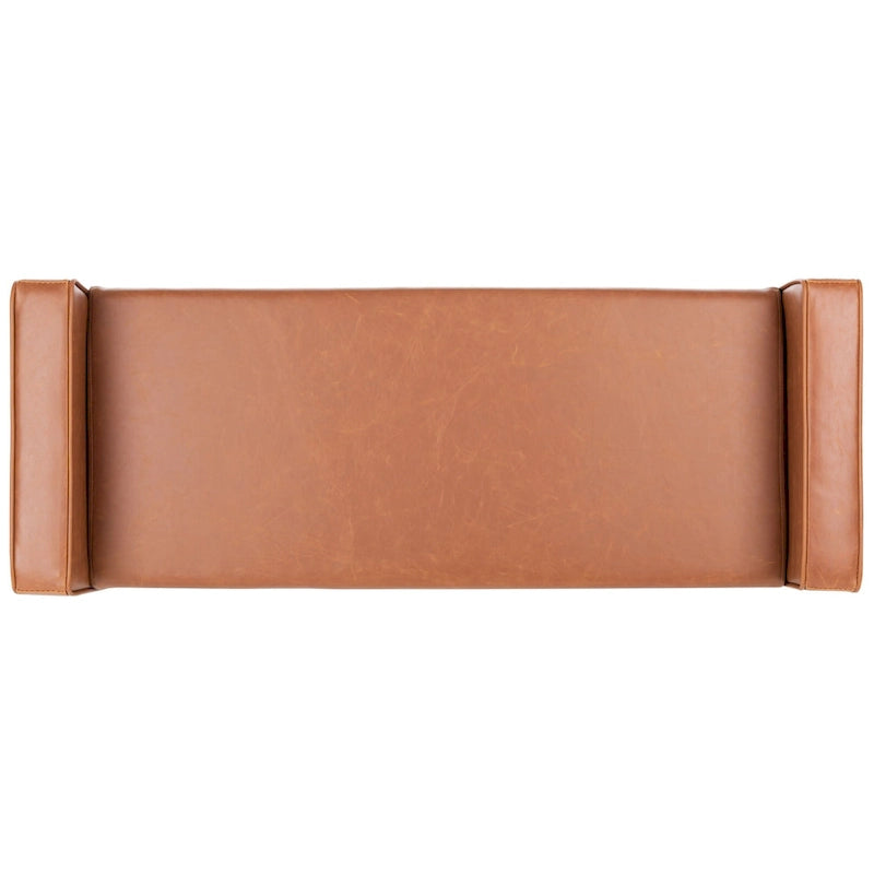 Banc rembourré de style Mid-Century Modern avec accoudoirs, hauteur 63,5 cm