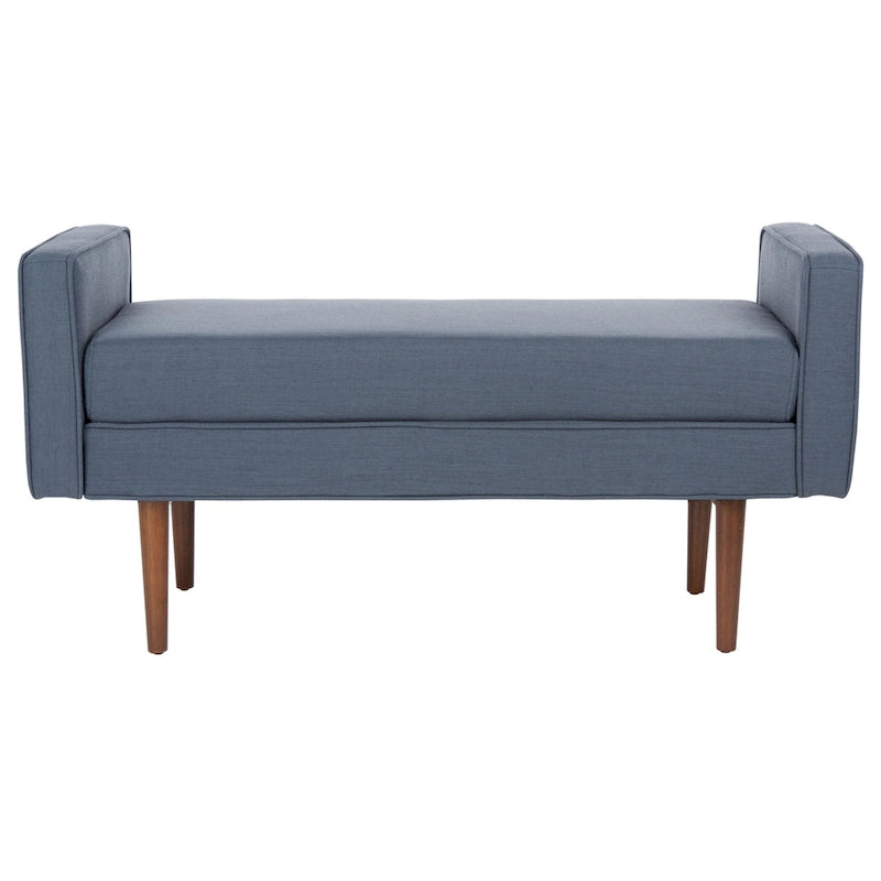 Banc rembourré de style Mid-Century Modern avec accoudoirs, hauteur 63,5 cm