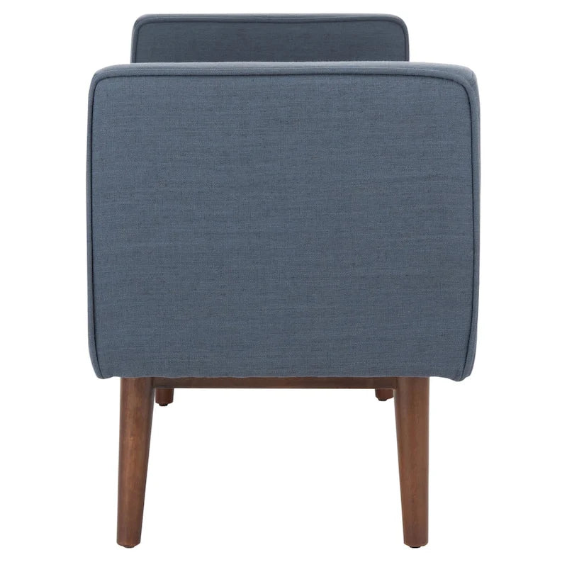 Banc rembourré de style Mid-Century Modern avec accoudoirs, hauteur 63,5 cm