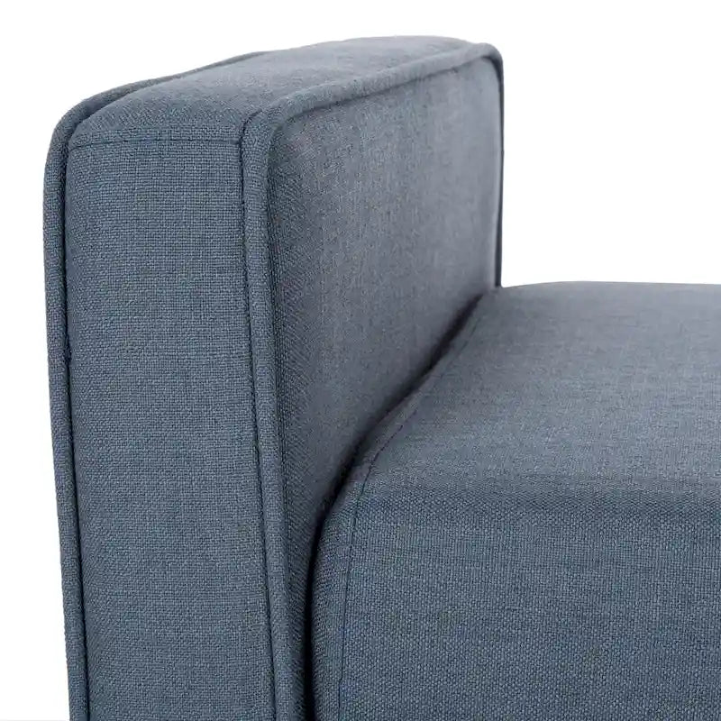 Banc rembourré de style Mid-Century Modern avec accoudoirs, hauteur 63,5 cm